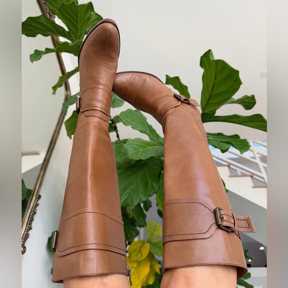 Neiman Marcus Cowboy Vibe knee High Camel & Bronce Buckles Boots. Great style❤️🌈 - Picture 3 of 13